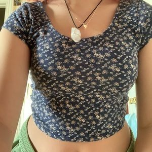 charlotte russe blue flower top